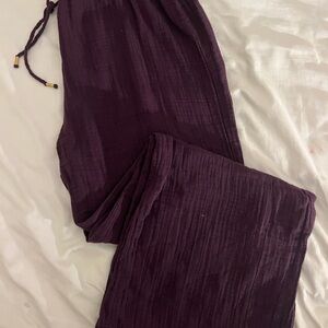 Johnny Was Deep Purple Crinkle Pants